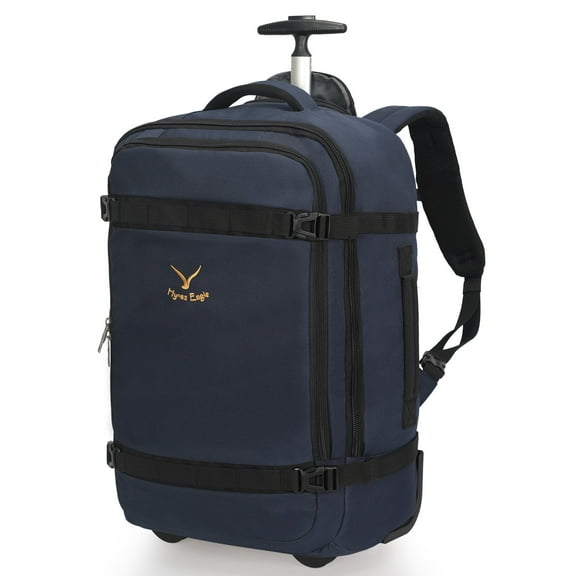 Hynes Eagle 22" Softside Rolling Backpack Carry-On Luggage, Navy Blue