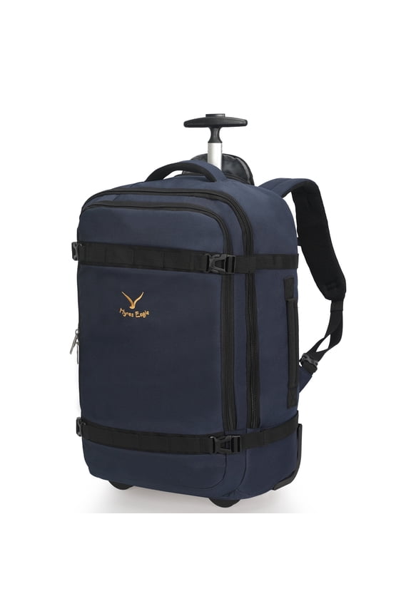 22" Softside Rolling Backpack Carry-On Luggage, Navy Blue