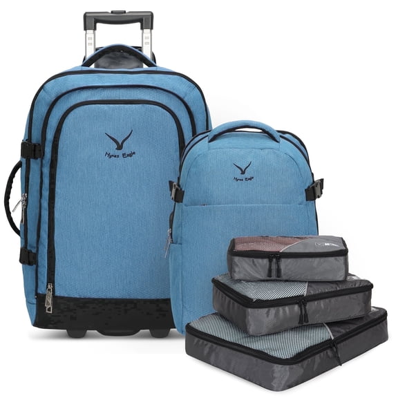Rolling Travel Backpack Set (63L) – Hynes Eagle – Aqua Blue