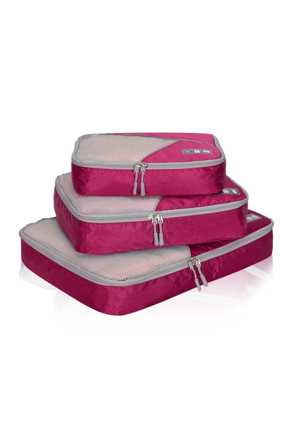 Travel Packing Cubes 3 Pieces Value Set Red Violet