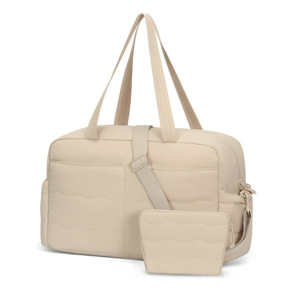 ynes Eagle Unisex 30L Puffer Tote Bag, Lightweight Duffel Weekender with Laptop Sleeve, Water-Resistant Gym Bag, Sand