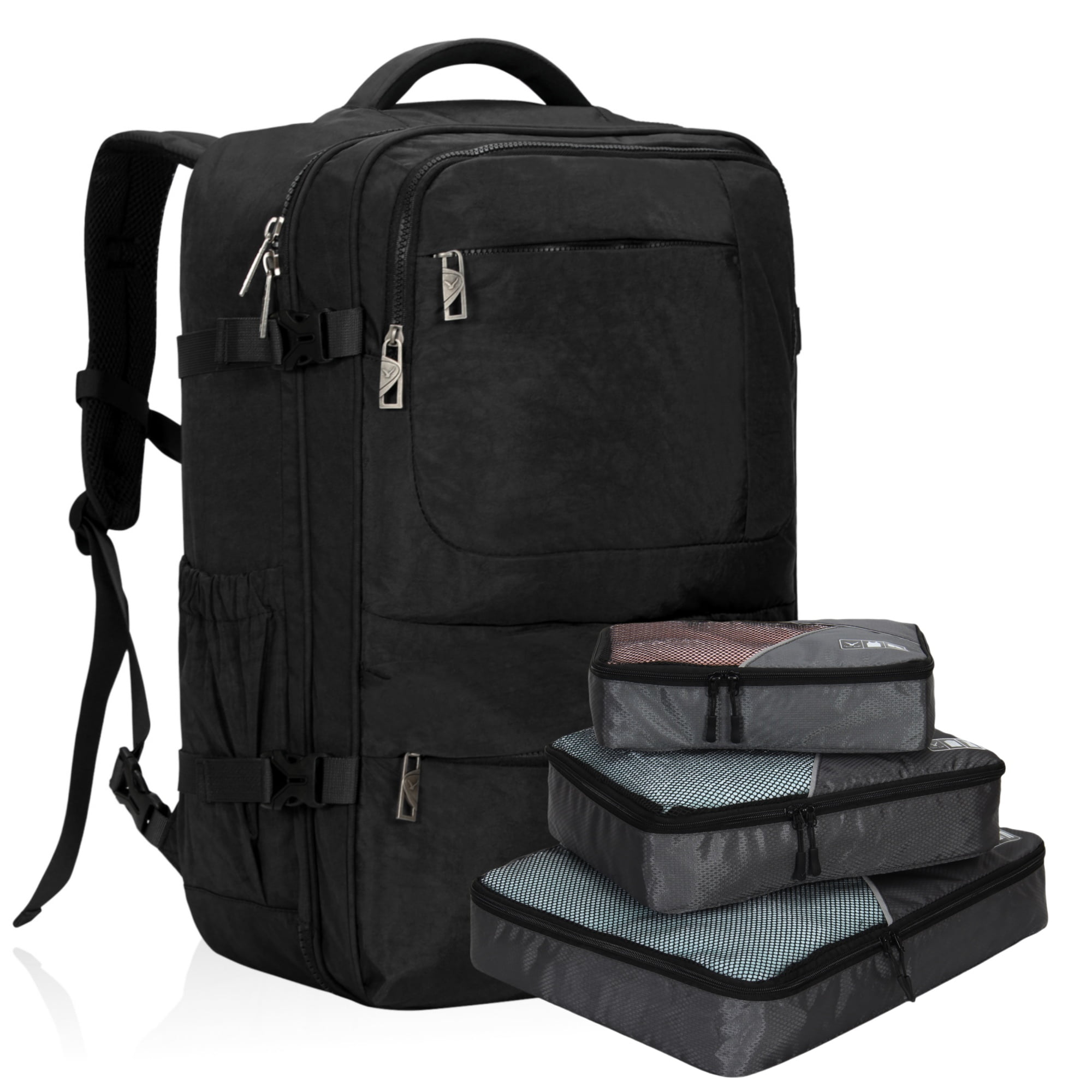 Hynes Eagle Unisex 44L Travel Backpack with 3 Pieces Packing Cubes Set Walmart