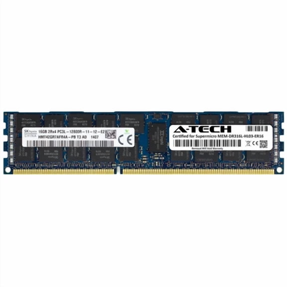 Hynix Hmt42Gr7Afr4A-Pb 16Gb Pc3L-12800R Ddr3 Ecc Reg Server Memory Module