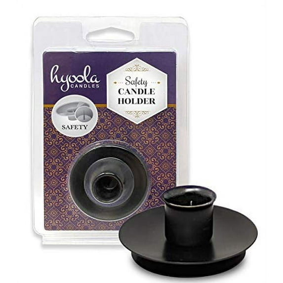 Hyoola, 1/2 Inch Safety (Center Pin) Candle Holder - Black