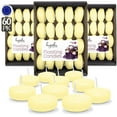 thumbnail image 1 of Hyoola 1.75 inch Round Unscented Ivory European Made Floating Candles, Paraffin Wax with Cotton Wicks, 60-Pack, 1 of 1