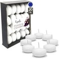 thumbnail image 1 of Hyoola 1.75 inch Round Unscented White European Made Floating Candles, Paraffin Wax with Cotton Wicks, 20-Pack, 1 of 8