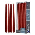 thumbnail image 1 of Hyoola 10" Burgundy Red Dripless European Made Taper Candles, Unscented Paraffin Wax with Cotton Wicks, 12-Pack, 1 of 5