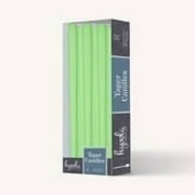 Hyoola 10" Celery Green Dripless European Made Taper Candles, Unscented Paraffin Wax with Cotton Wicks, 12-Pack