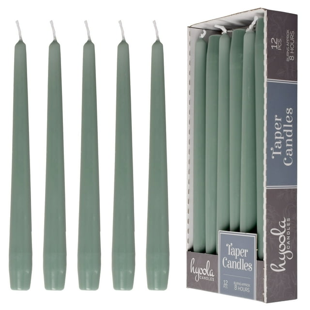 "Hyoola 10"" Emerald Dripless Taper Candles, 12-Pack, European Made, Unscented" - Walmart.com