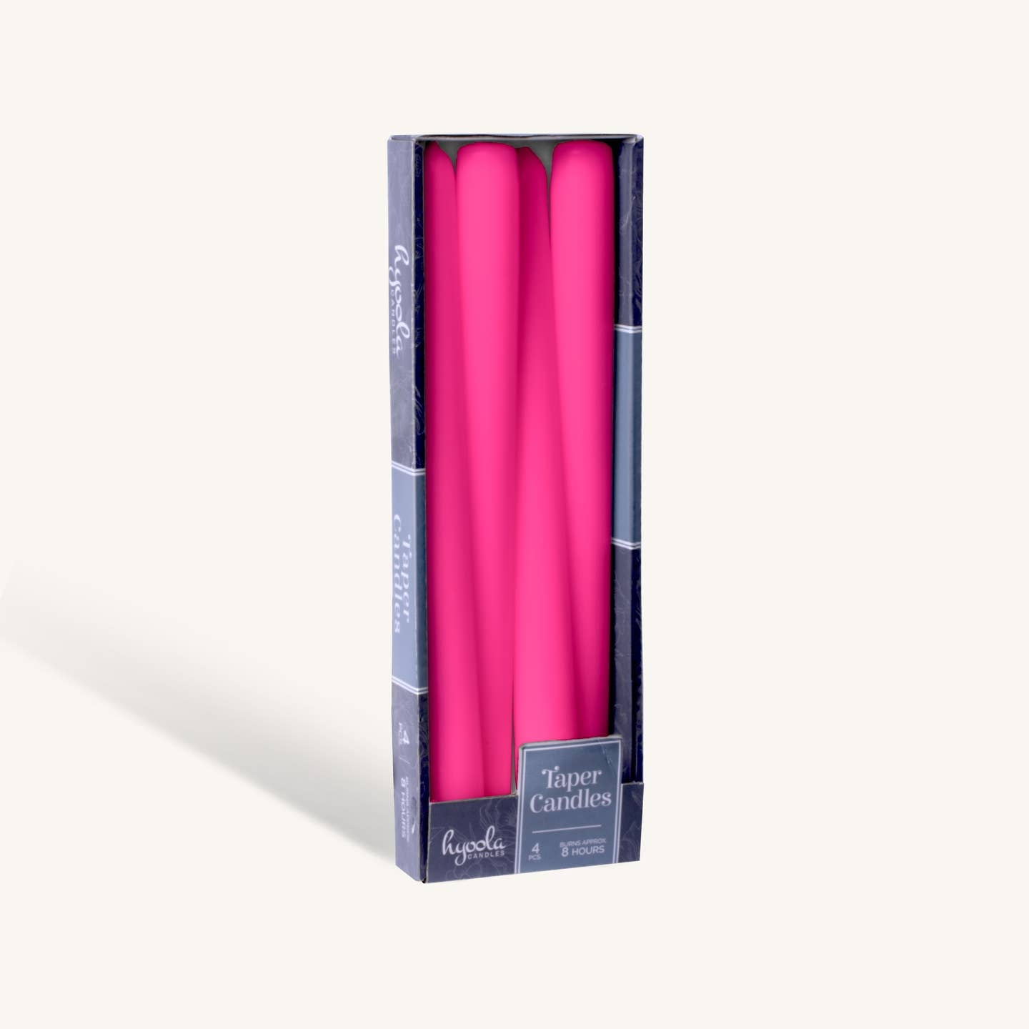 Hyoola 10" Fuchsia Pink Dripless European Made Taper Candles, Unscented