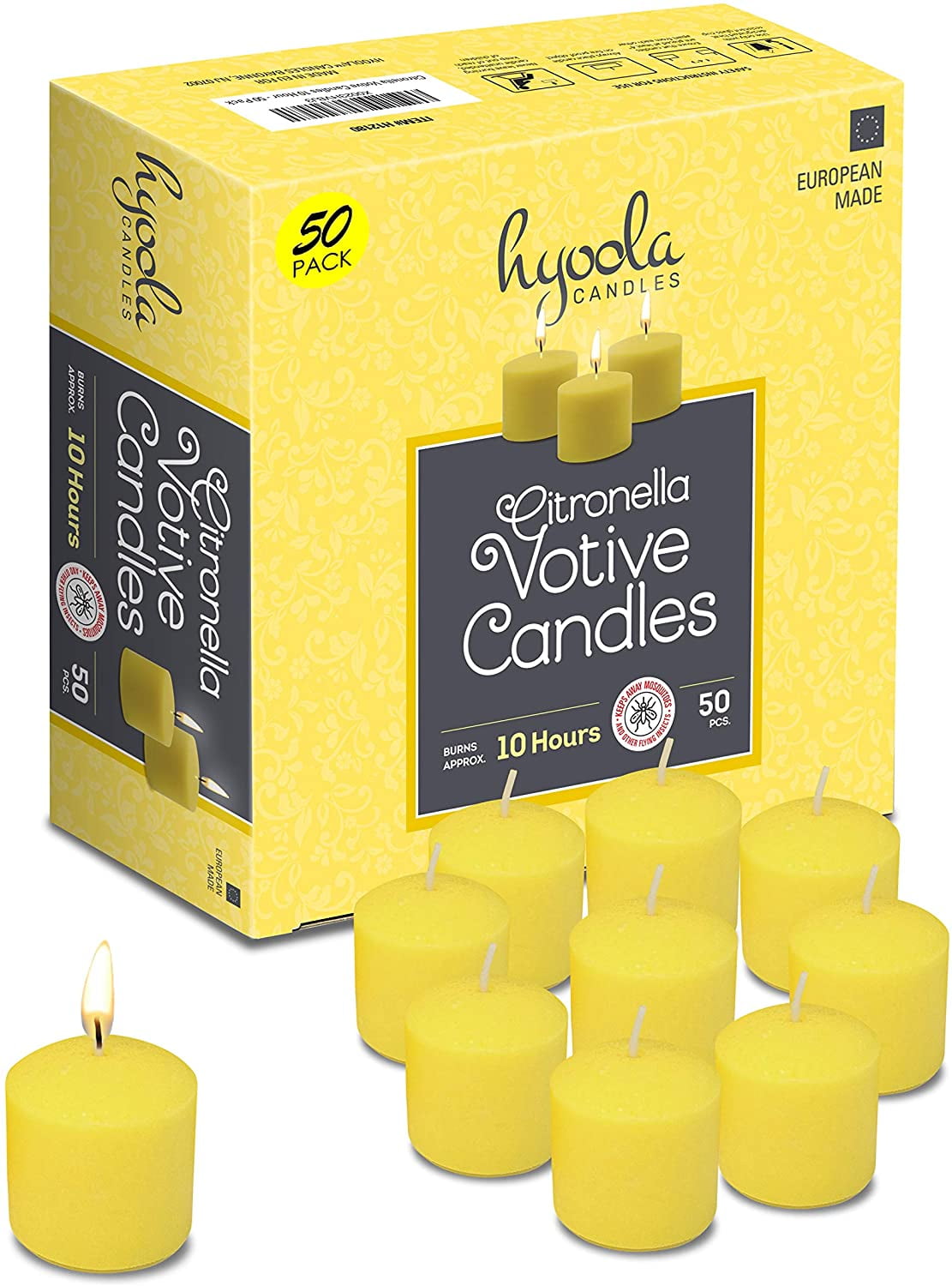 Hyoola 10 Hour Citronella Scented Votive Candles Indoor, Outdoor