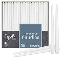 Hyoola Bulk 10" Hunter Green Dripless European Made Taper Candles, Unscented Paraffin Wax with Cotton Wicks, 96-Pack