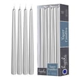 thumbnail image 1 of Hyoola 10" Metallic Silver Dripless European Made Taper Candles, Unscented Paraffin Wax with Cotton Wicks, 12-Pack, 1 of 5