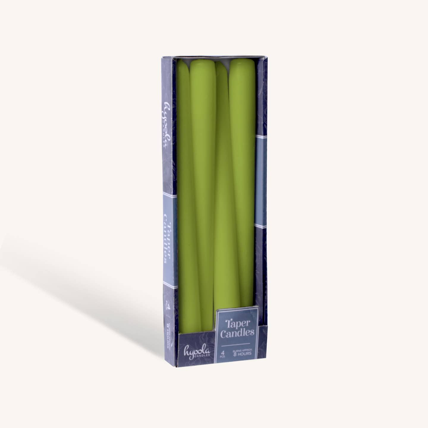 Hyoola 10" Olive Green Dripless Taper Candles Unscented Paraffin Wax