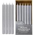 thumbnail image 1 of Hyoola 10" Rustic Silver Grey Dripless Dinner Candles Unscented Paraffin Wax with Cotton Wicks, 12-Pack, 1 of 9