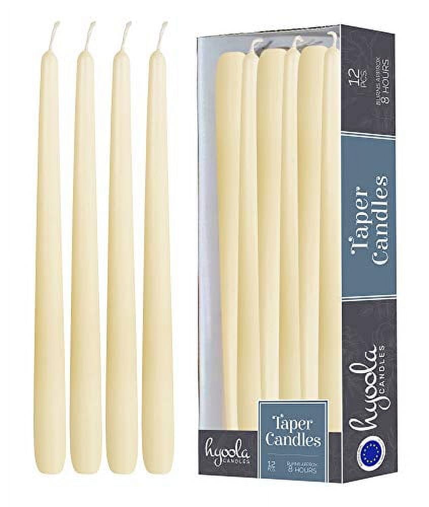 Hyoola 10" Wool White Dripless Taper Candles Unscented Paraffin Wax