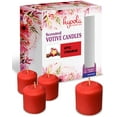 thumbnail image 1 of Hyoola, 12 Hour Clear Cup - Apple Cinnamon Scented Votive Candles - Red Color (9 Pack), 1 of 5