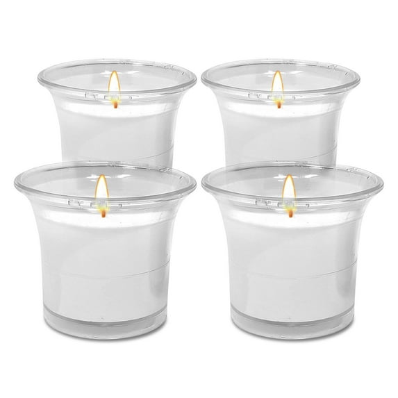 Hyoola, 12 Hour Clear Cup - Sweet White - Scented Votive Candles - White (4 Pack)