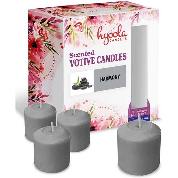 Hyoola, 12 Hour Harmony Scented Votive Candles - Grey Color (9 Pack)