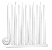 Hyoola Bulk 12" Lime Green Dripless European Made Taper Candles, Unscented Paraffin Wax with Cotton Wicks, 96-Pack