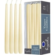Hyoola 12 Wool White Dripless European Made Taper Candles, Unscented Paraffin Wax with Cotton Wicks, 24-Pack