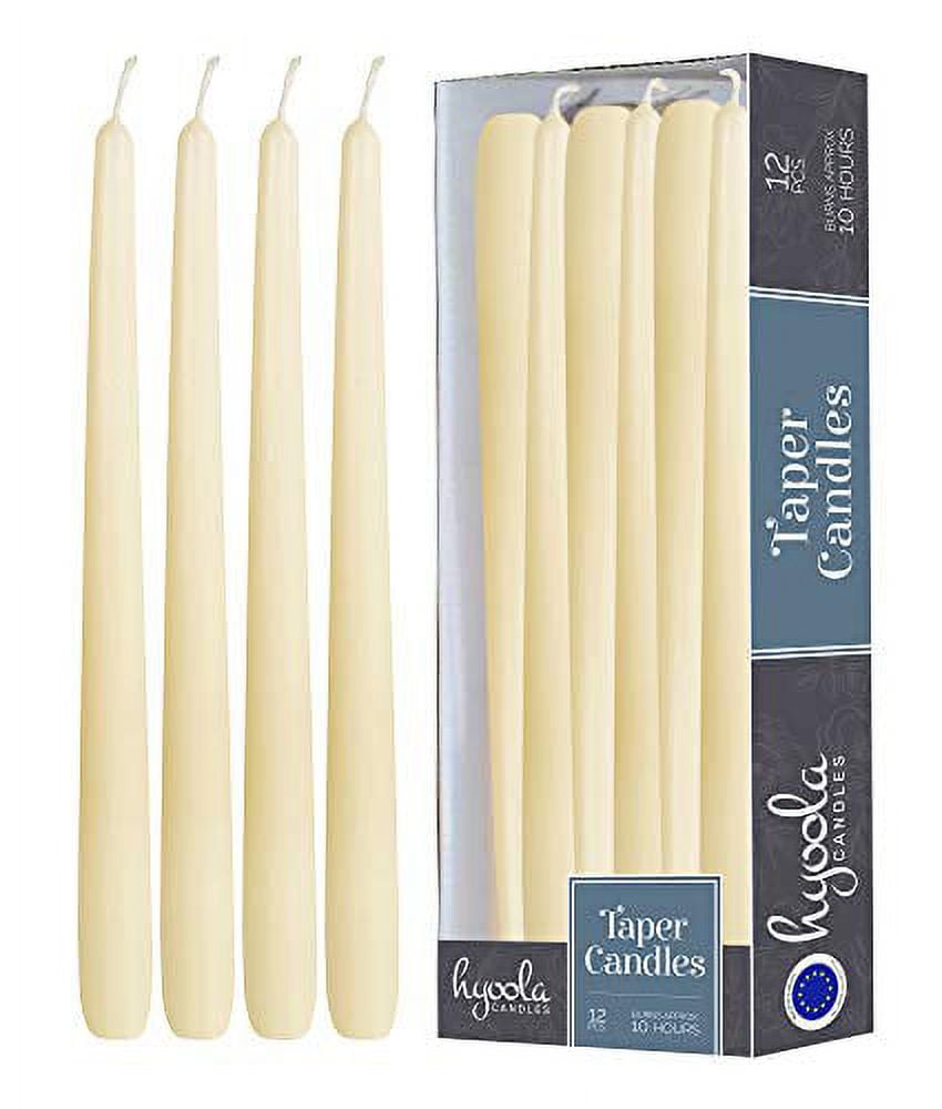 Hyoola 12" Wool White Dripless Taper Candles Unscented Paraffin Wax