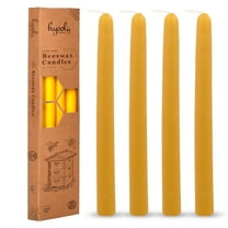 Hyoola 12 inch Handmade All Natural Beeswax Taper Candles Yellow Honey Scent 4 Pack