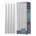 thumbnail image 1 of Hyoola 14" Metallic Silver Dripless European Made Taper Candles, Unscented Paraffin Wax with Cotton Wicks, 12-Pack, 1 of 5