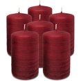 thumbnail image 1 of Hyoola, 2.4 x 4 Unscented Rubin Red Brushed Metallic Rustic Pillar Candles, Paraffin Wax with Cotton Wicks, 6-Pack, 1 of 8