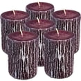 thumbnail image 1 of Hyoola 2.5 x 3.5 inch Purple Unscented Rustic Timberline Pillar Candles, Paraffin Wax with Cotton Wicks, 6-Pack, 1 of 2