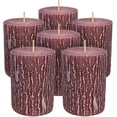 thumbnail image 1 of Hyoola 2.5 x 3.5 inch Rose Pink Unscented Rustic Timberline Pillar Candles, Paraffin Wax with Cotton Wicks, 6-Pack, 1 of 2