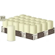 Hyoola 2 x 4 Ivory Unscented European Made Pillar Candles, Dripless Paraffin Wax with Smokeless Cotton Wicks, 24-Pack