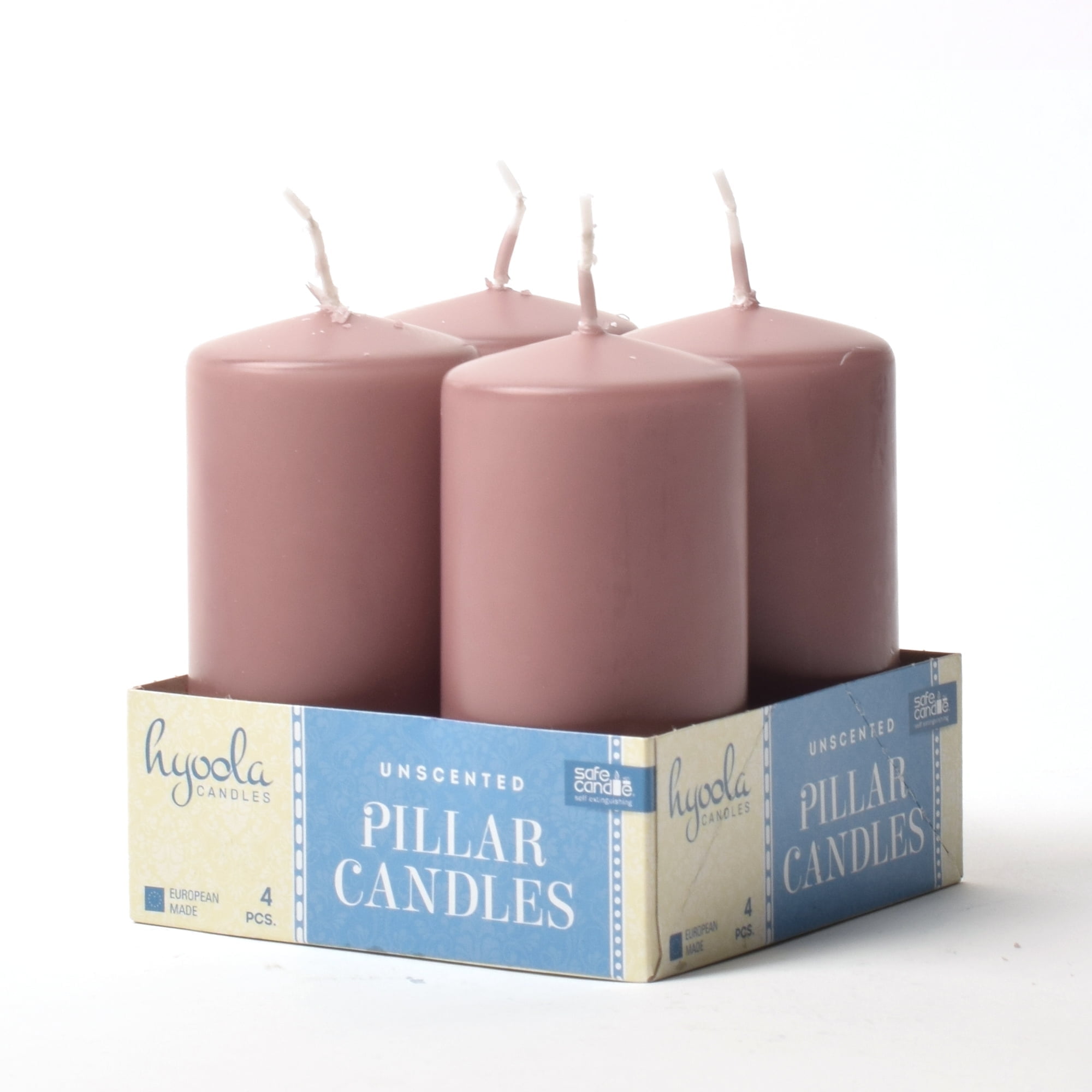 Hyoola 2 X 4 Lavender Unscented European Made Pillar Candles Dripless Paraffin Wax With 2096