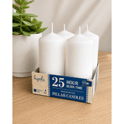 Hyoola 2" x 4" White Pillar Candles, 4 Pack, 25 Hour Burn Time, Dripless & Unscented, European Made with Smokeless Cotton Wicks for Weddings, Centerpieces, Events, Church & Home Decor