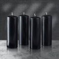 thumbnail image 1 of Hyoola 2 x 6 Black Unscented European Made Pillar Candles, Dripless Paraffin Wax with Smokeless Cotton Wicks, 4-Pack, 1 of 4