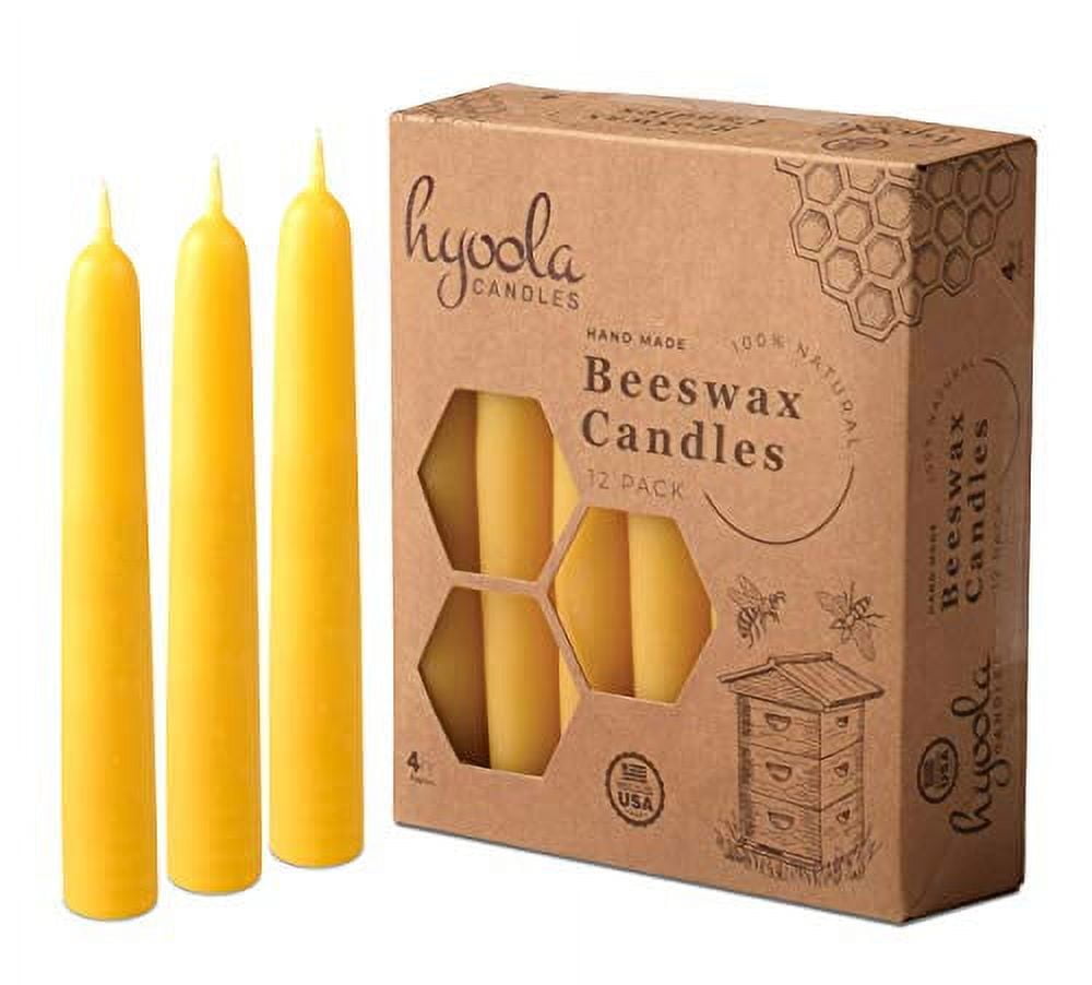  Hyoola Beeswax Candles 12 Pack – Handmade, All Natural