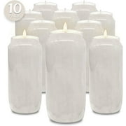 Hyoola 6" Tall White Prayer Candles, 7 Day Long Burning Memorial, Religious Vigil Candle in Plastic Jar, 10-Pack
