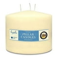 thumbnail image 1 of Hyoola 6" x 4.75" Ivory Unscented European Made 3-Wick Pillar Candles, Dripless Paraffin Wax with Smokeless Cotton Wicks, 1 of 5