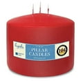 thumbnail image 1 of Hyoola 6" x 4.75" Red Unscented European Made 3-Wick Pillar Candles, Dripless Paraffin Wax with Smokeless Cotton Wicks, 1 of 4