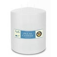 thumbnail image 1 of Hyoola 6" x 4.75" White Unscented European Made 3-Wick Pillar Candles, Dripless Paraffin Wax with Smokeless Cotton Wicks, 1 of 4