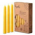 thumbnail image 1 of Hyoola, 7 Hour Handmade All Natural Beeswax Taper Candles - Yellow Unscented (12 Pack), 1 of 6