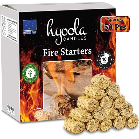 Hyoola Firestarters Natural Wood Fire Starters Charcoal Starter 50 Pieces