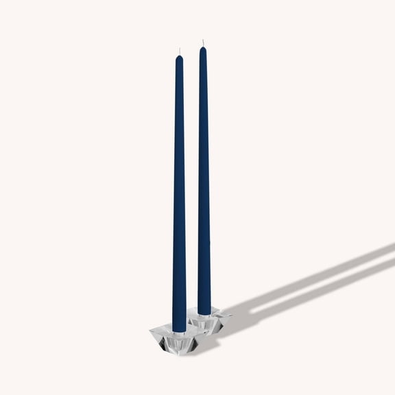 Hyoola Jumbo 16" Midnight Blue Dripless European Made Taper Candles, Unscented Paraffin Wax with Cotton Wicks, 8-Pack