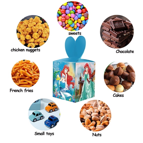 Hyouningf Little Mermaid Party Bags, Paper Blue, (16 Piece)