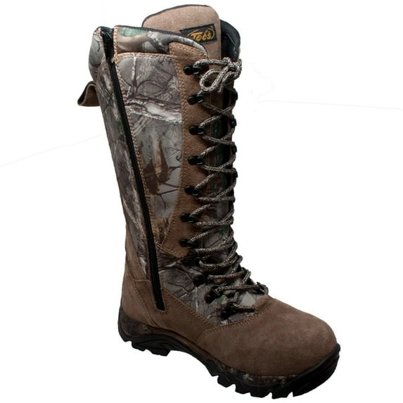 Hypard Men's 15" Waterproof Zip/Lace Snake Bite Boot Camo Brown Size 10.5, M