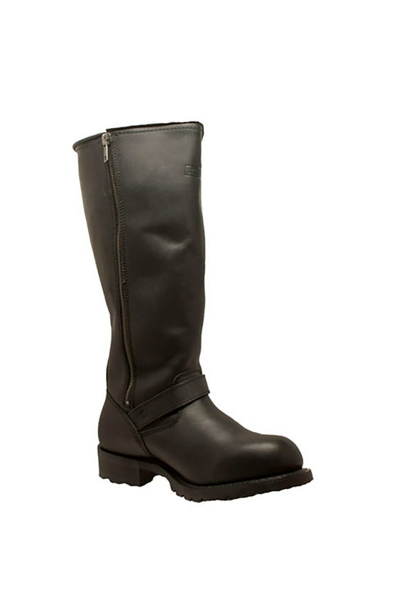 Men's 16" Engineer Zipper Biker Boot Black Size in 14, W