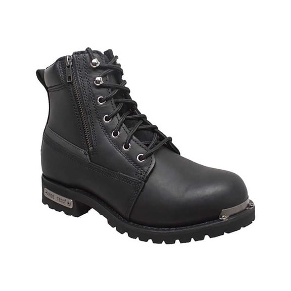 Hypard Men's 6" Reflective Double Zipper Biker Black Boot Size in 11, M