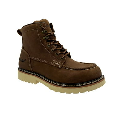 Hypard Men's Apex 6" Sr Moc-Toe Crazy Horse Learther Boot Brown In Size 8 M