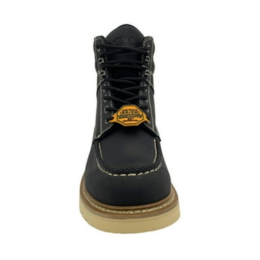 Hypard Men's Apex 6" Sr Moc-Toe Leather Work Boot Black In Size 9 Wide