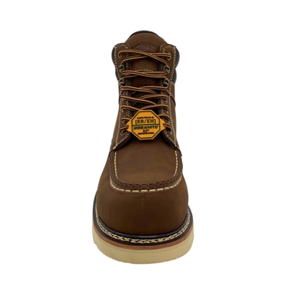 Hypard Men's Apex 6" Sr Moc-Toe Leather Work Boot Brown In Size 10 Wide